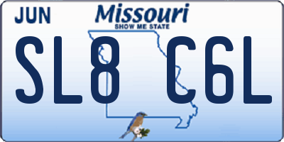 MO license plate SL8C6L