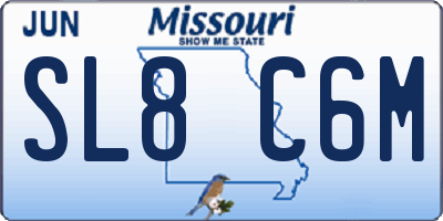 MO license plate SL8C6M