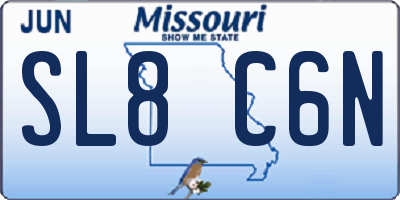 MO license plate SL8C6N