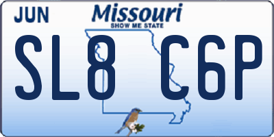 MO license plate SL8C6P