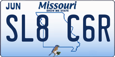MO license plate SL8C6R