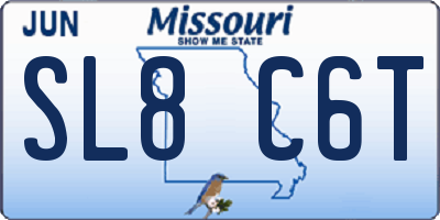 MO license plate SL8C6T