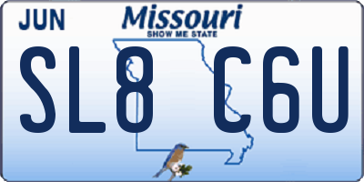 MO license plate SL8C6U