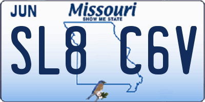 MO license plate SL8C6V