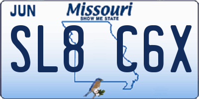 MO license plate SL8C6X