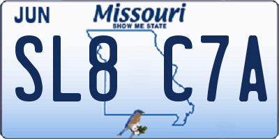 MO license plate SL8C7A