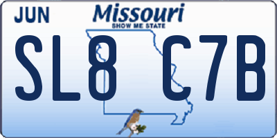 MO license plate SL8C7B