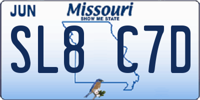 MO license plate SL8C7D