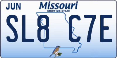 MO license plate SL8C7E