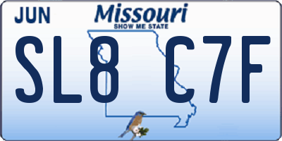 MO license plate SL8C7F