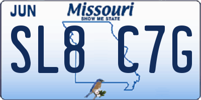 MO license plate SL8C7G