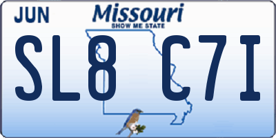 MO license plate SL8C7I