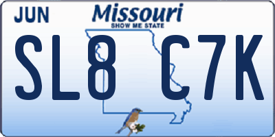MO license plate SL8C7K