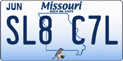 MO license plate SL8C7L