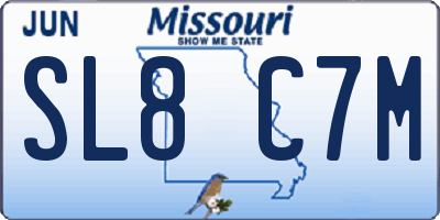 MO license plate SL8C7M