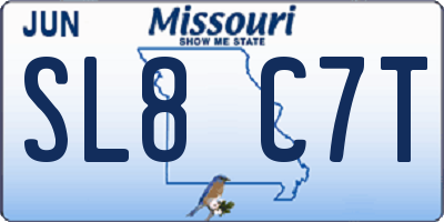 MO license plate SL8C7T