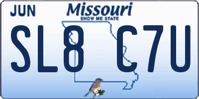 MO license plate SL8C7U