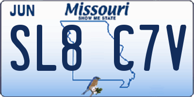 MO license plate SL8C7V