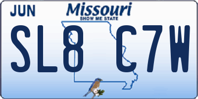 MO license plate SL8C7W