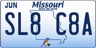 MO license plate SL8C8A