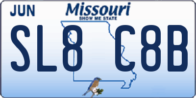 MO license plate SL8C8B