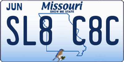 MO license plate SL8C8C