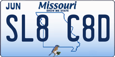 MO license plate SL8C8D