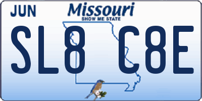 MO license plate SL8C8E