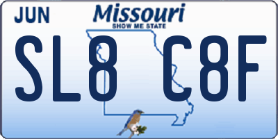 MO license plate SL8C8F
