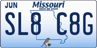 MO license plate SL8C8G