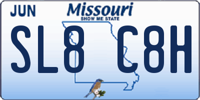 MO license plate SL8C8H