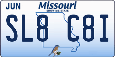 MO license plate SL8C8I