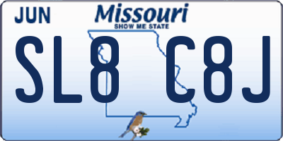 MO license plate SL8C8J