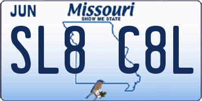 MO license plate SL8C8L