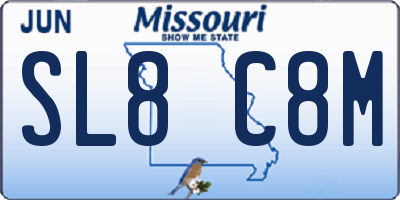MO license plate SL8C8M