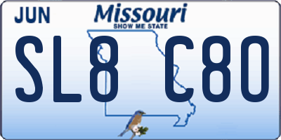 MO license plate SL8C8O