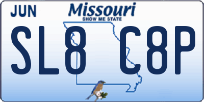 MO license plate SL8C8P