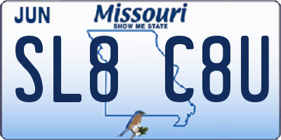 MO license plate SL8C8U
