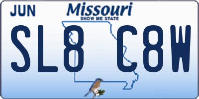 MO license plate SL8C8W
