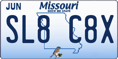 MO license plate SL8C8X