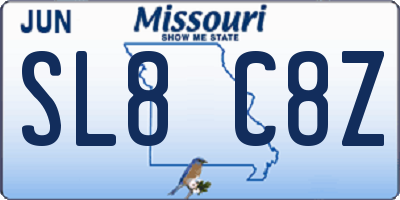 MO license plate SL8C8Z