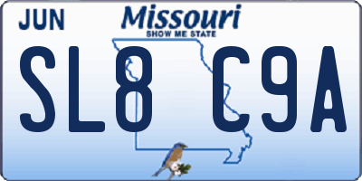 MO license plate SL8C9A