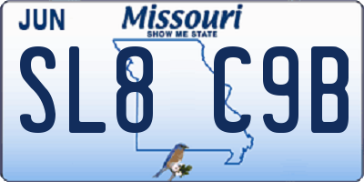 MO license plate SL8C9B
