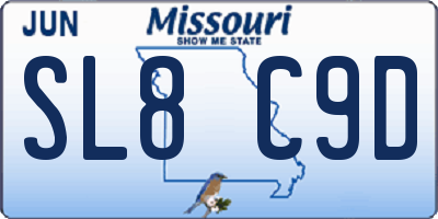 MO license plate SL8C9D