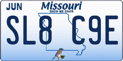 MO license plate SL8C9E