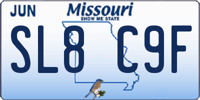 MO license plate SL8C9F