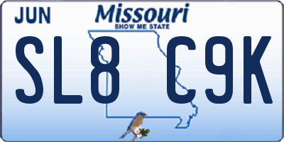 MO license plate SL8C9K