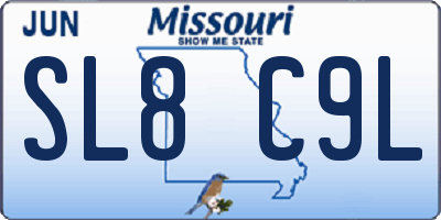 MO license plate SL8C9L