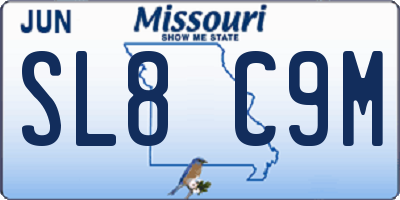 MO license plate SL8C9M