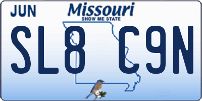 MO license plate SL8C9N